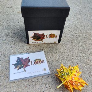 ART FORM AUTUMN COLOR FALL LEAF NO. 118 TRINKET BOX OBJECT D' ART NEW